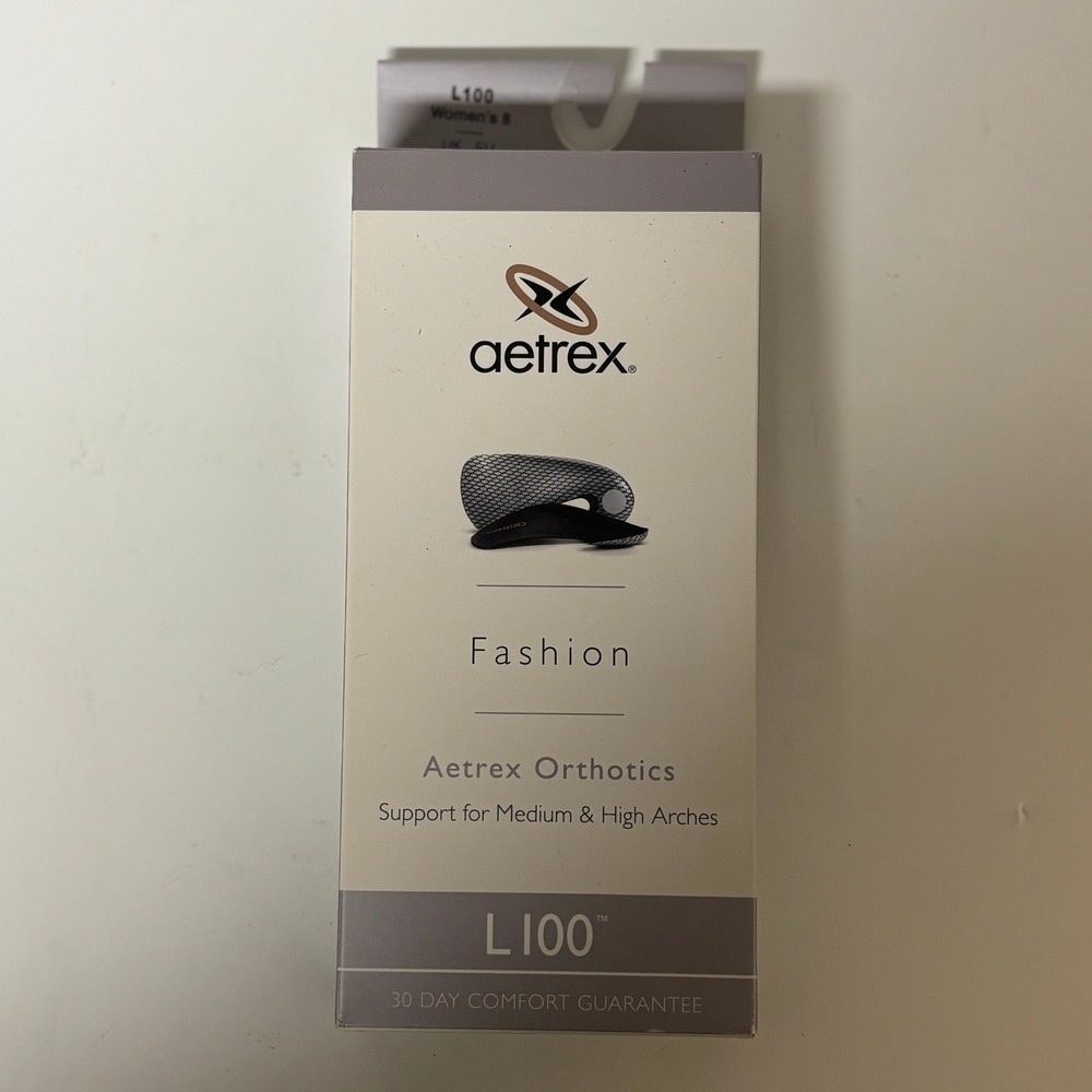 Aetrex L100 Fashion Orthotics Womens 8 Medium High Arch Support Insoles